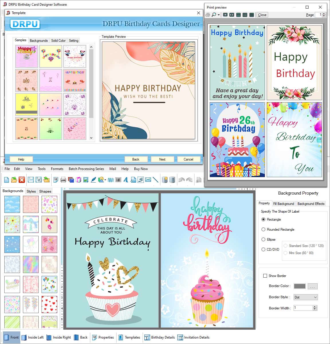 Screenshot of Printable Birthday Cards