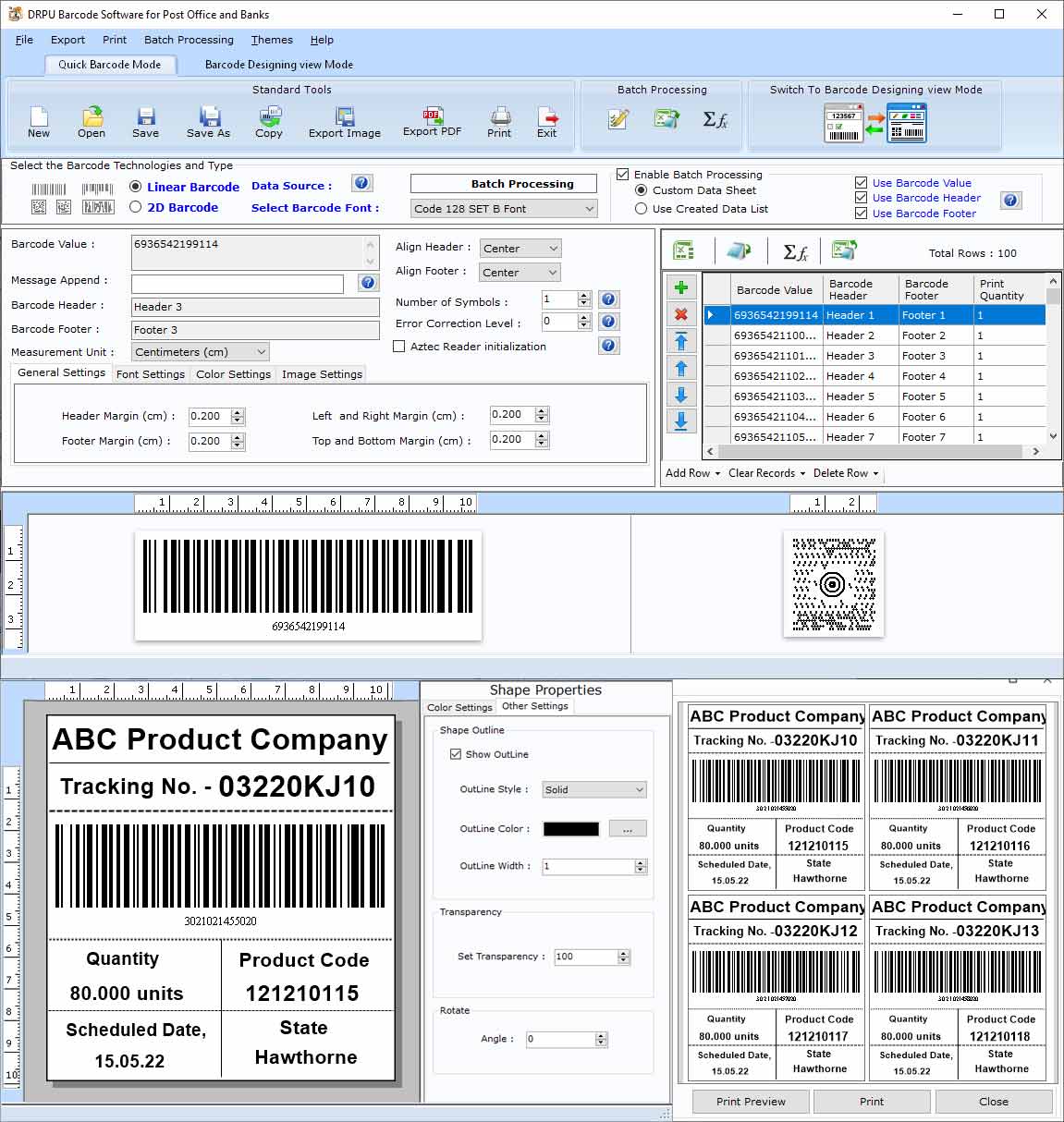 Post Office and Bank Barcode Label Maker 7.3.0.1