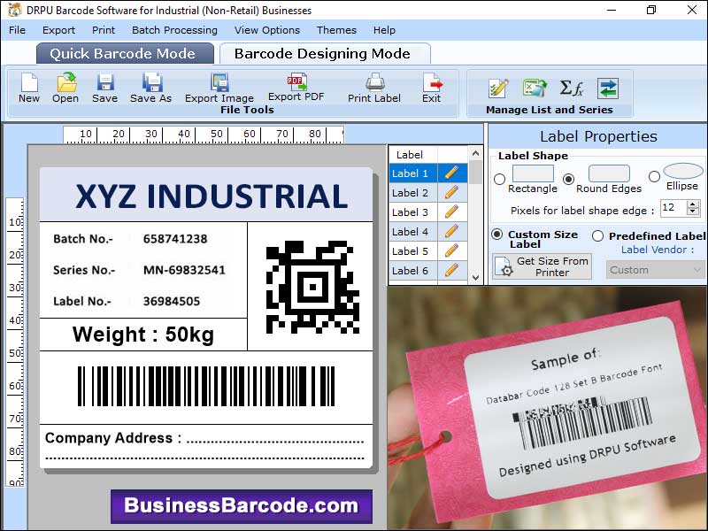 Screenshot of Industrial Barcode Maker