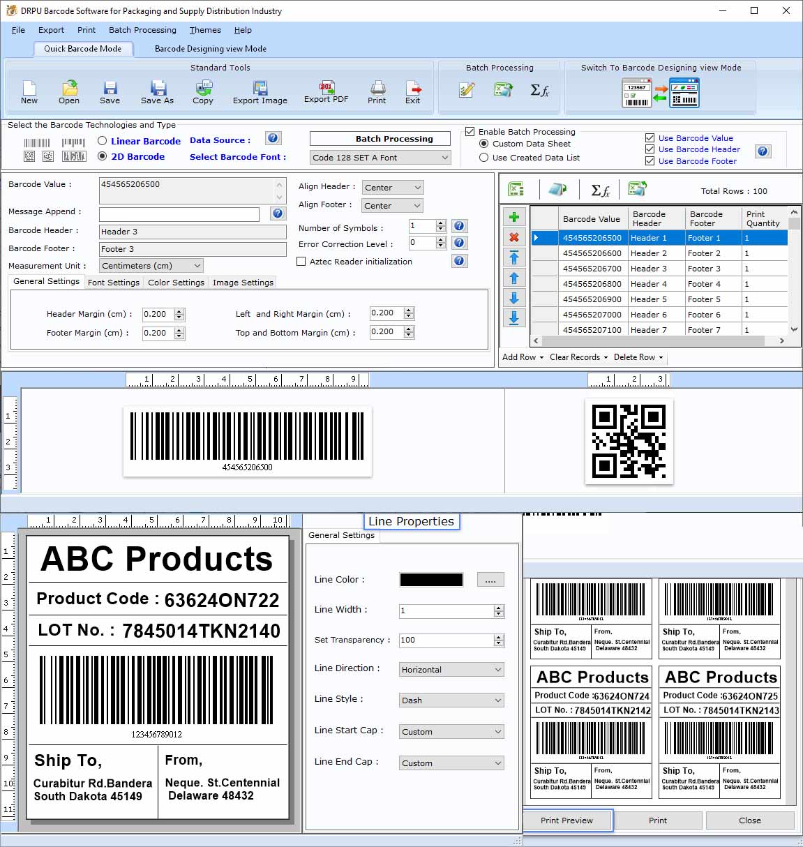 Screenshot of Packaging Barcode Label Maker