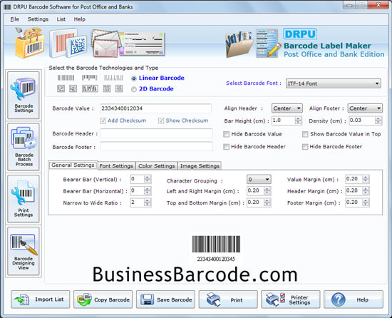 Post Office Barcode Labels Maker screenshot
