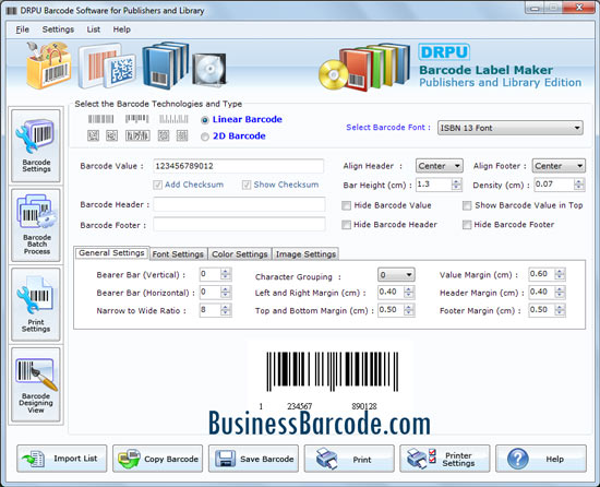 Publisher Barcode Label Maker Software screenshot