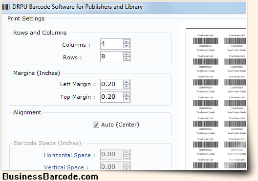 Publisher and Library Barcode Label Creator Software Sequential Series