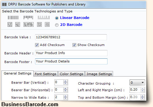 Publisher and Library Barcode Label Creator Software Print Settings