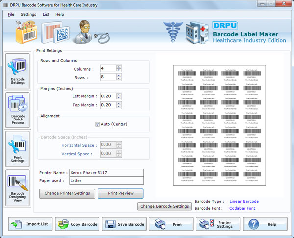 Healthcare Industry Barcode Label Maker Software
