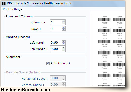 Healthcare Industry Barcode Label Maker Software Sequential Series
