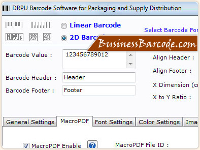 Packaging Supply and Distribution Industry Barcodes Print Settings