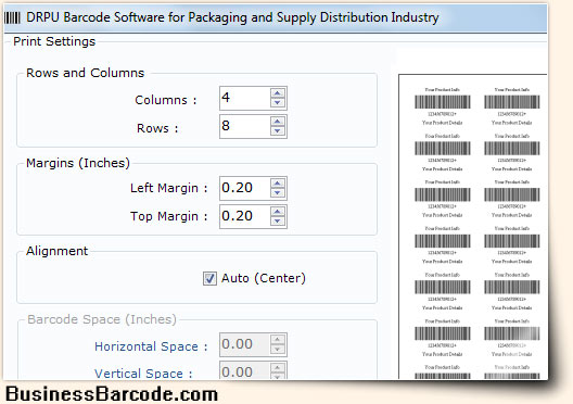 Packaging Supply and Distribution Industry Barcodes Software Sequentail Series