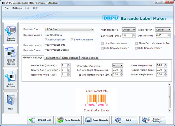 Generate UPCA Font Barcode