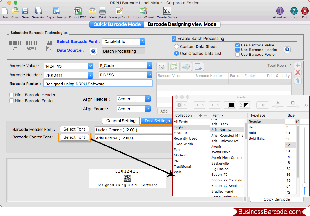 Barcode Label Maker (For MAC) Corporate Edition screenshots
