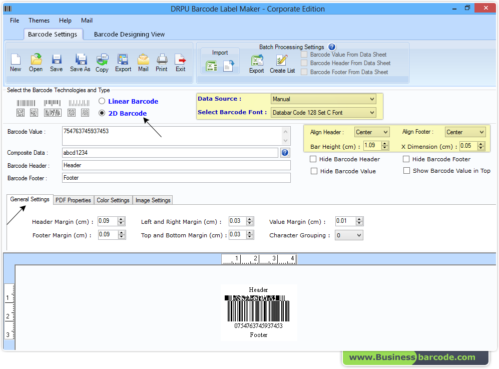 Barcode Label Maker Corporate Edition generate barcodes BusinessBarcode