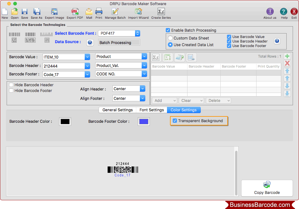 Barcode Label Maker (For MAC) screenshots BusinessBarcode