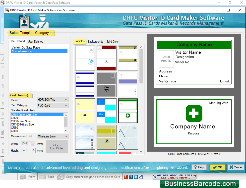 Gate Pass Id Cards Maker Software Screenshots Businessbarcode