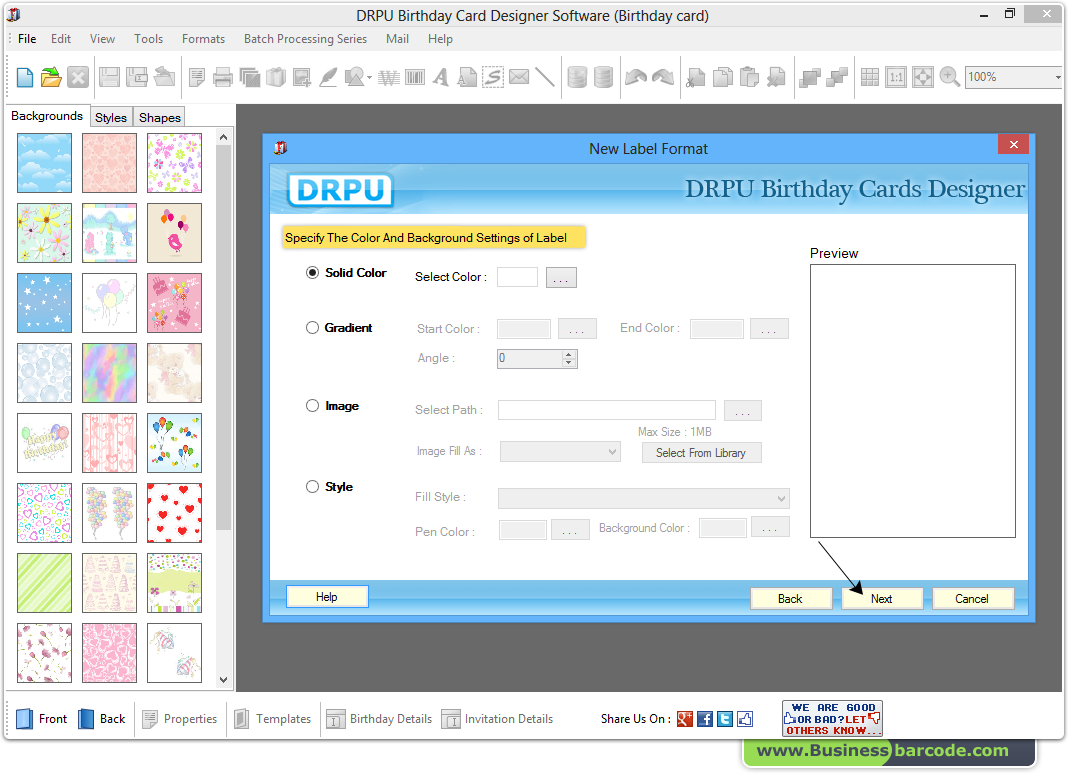 Birthday cards maker software screenshots businessbarcode