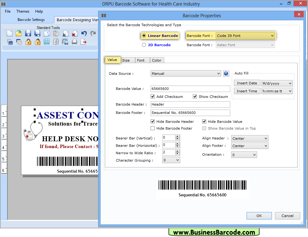 Barcode Label Maker Tool - az egészségügy területén