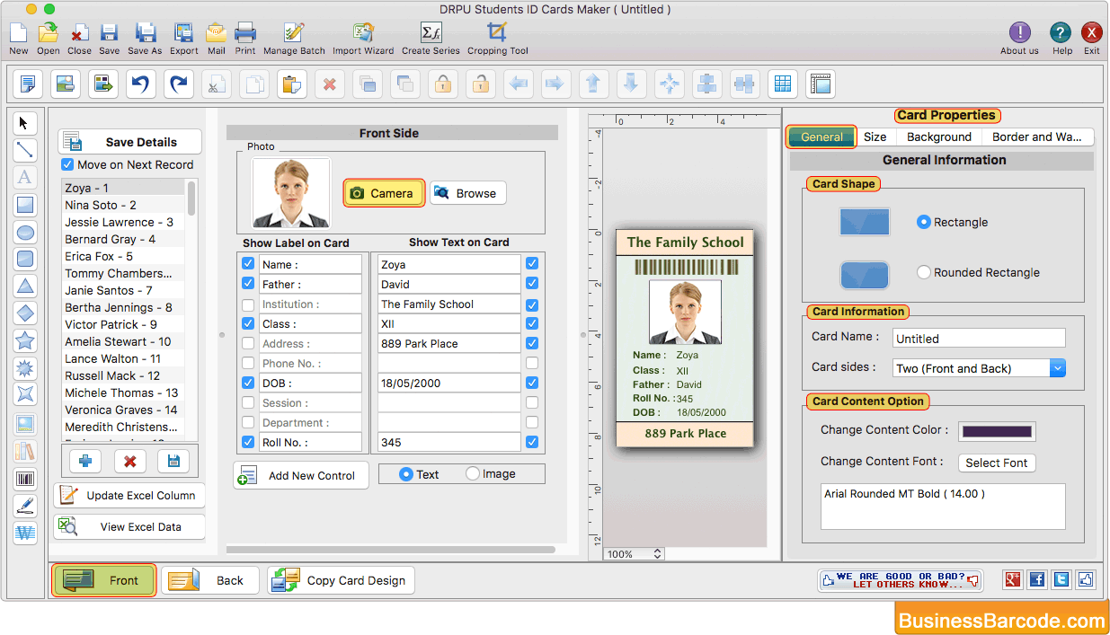 Mac student id cards maker software screenshots businessbarcode