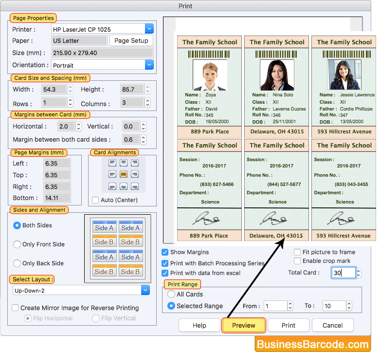 Mac student id cards maker software screenshots businessbarcode