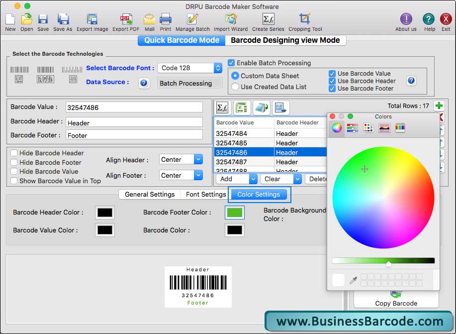 MAC Barcode Label Maker