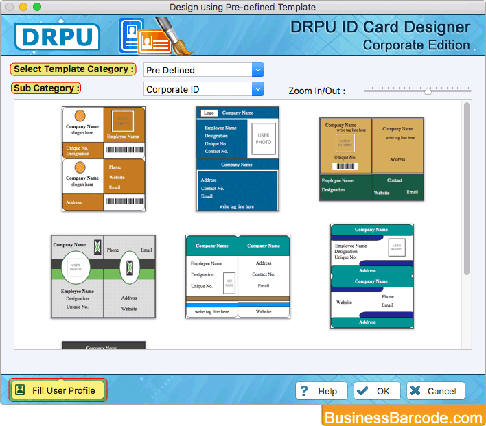 Select any one Pre-defined ID Card Design Sample