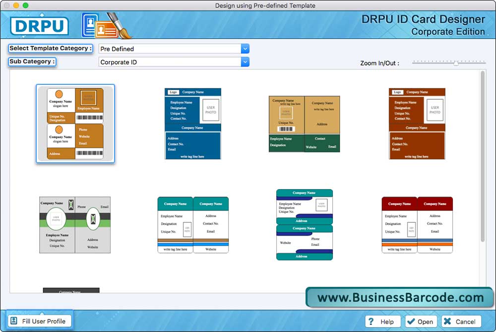 Select any one Pre-defined ID Card Design Sample