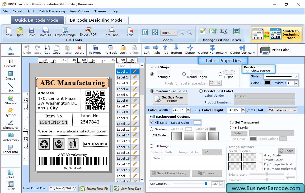 Label Properties