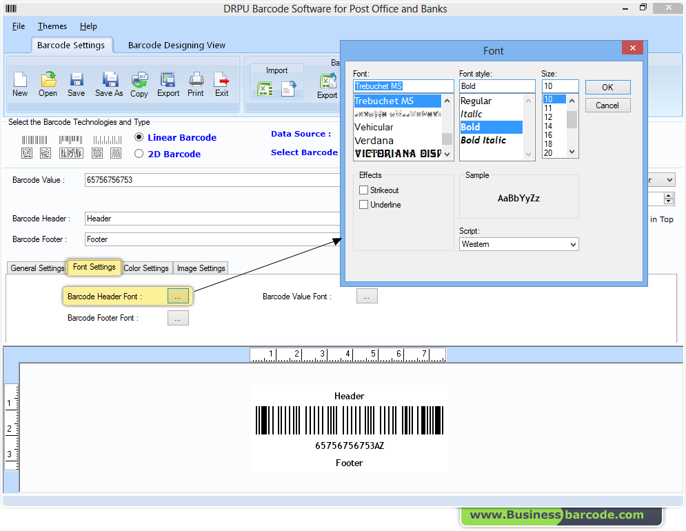 Barcode Label Software Maker - Kantor Pos