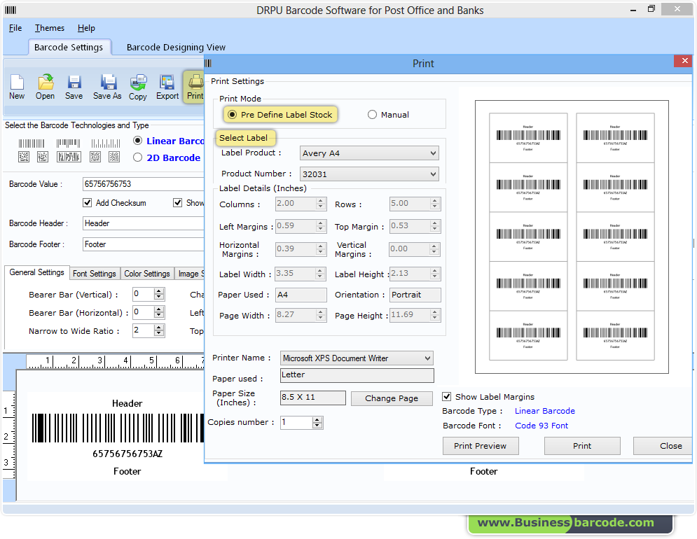 Barcode Maker Software untuk Kantor Pos