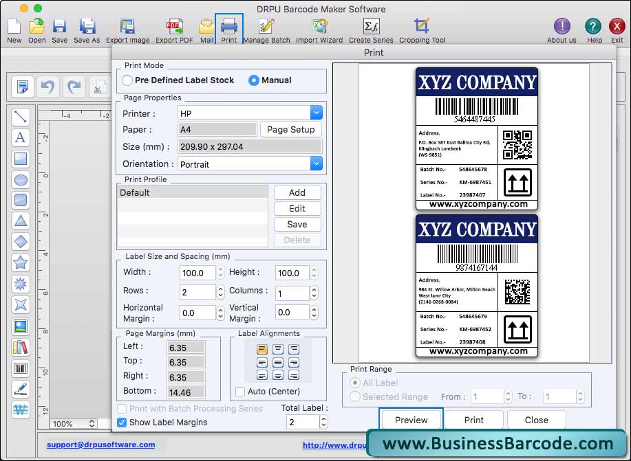 MAC Barcode Label Maker