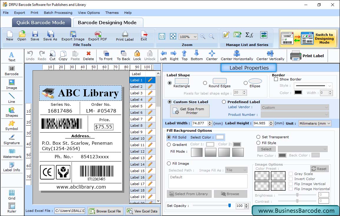 Publisher Barcode Label Maker