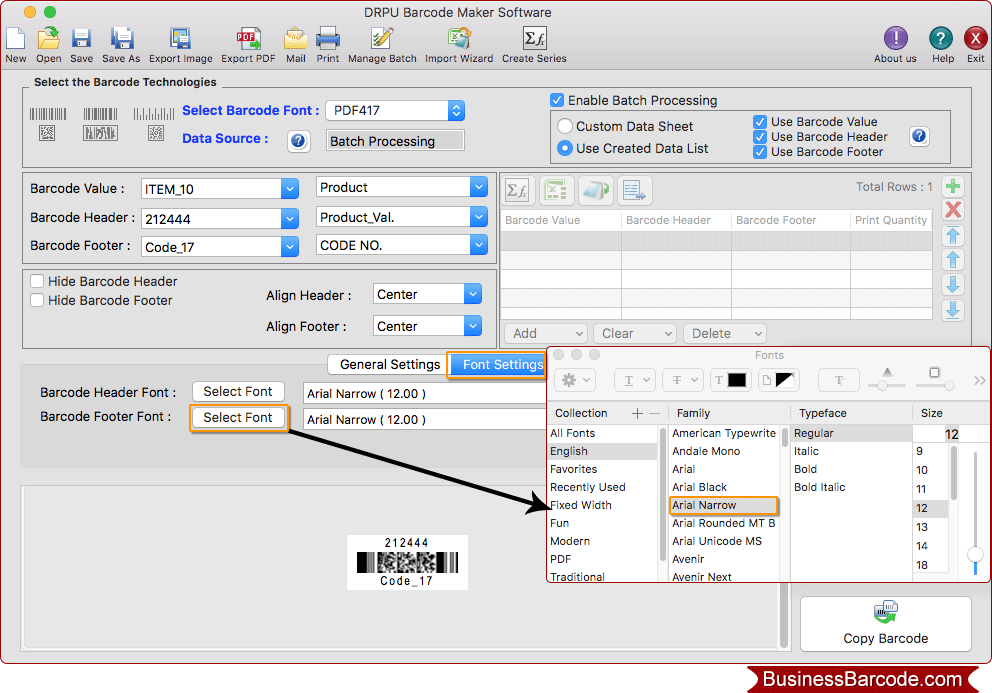 MAC Barcode Label Maker