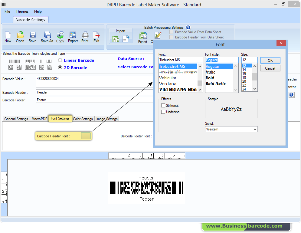 Standard barcode maker